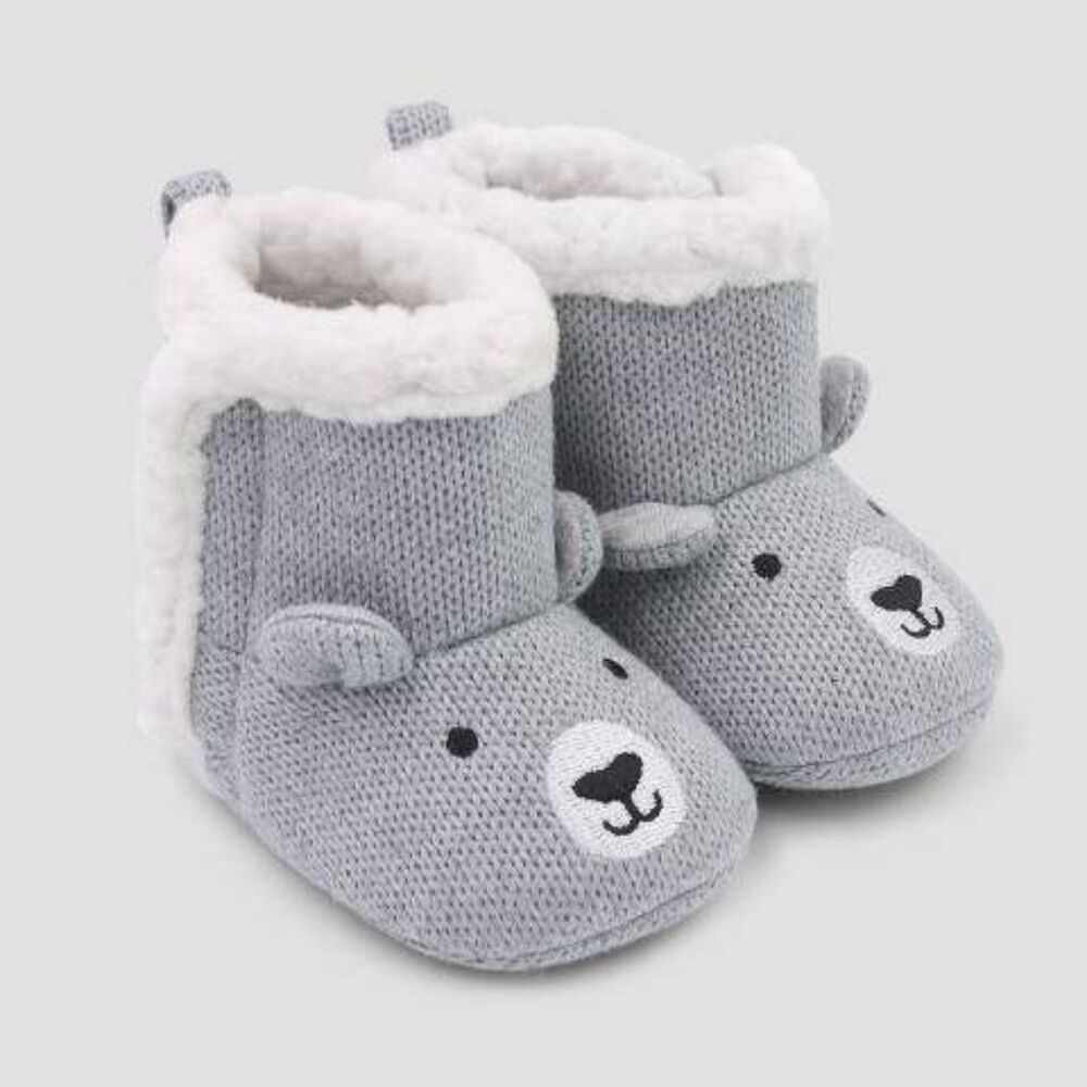 Carter's Just One You Infant Walker Bootie Boots Bear Knit Snow Toddler 3-6 mnth
